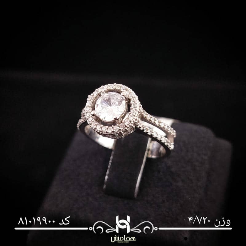 انگشتر نقره زنانه نگین کاری کد 81019900