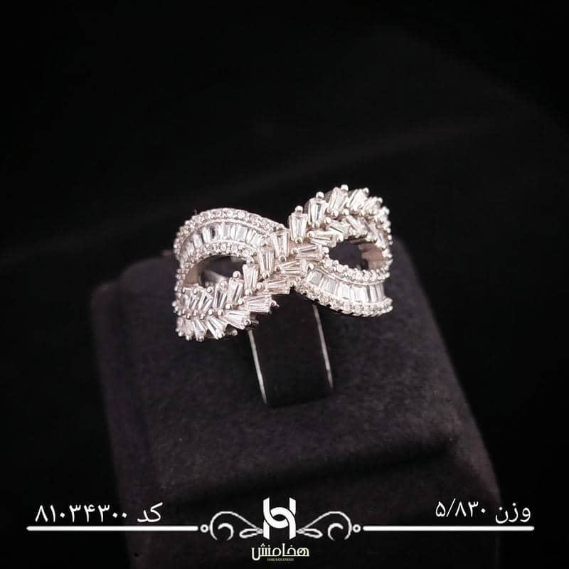 انگشتر نقره زنانه نگین کاری کد 81034300