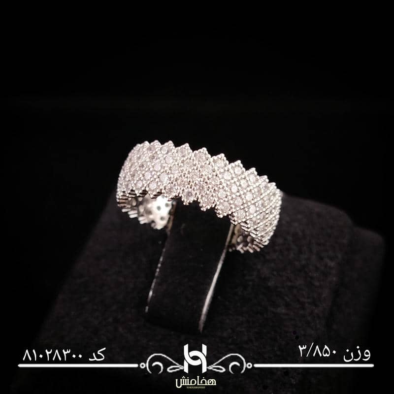 انگشتر نقره زنانه نگین کاری کد 81028300