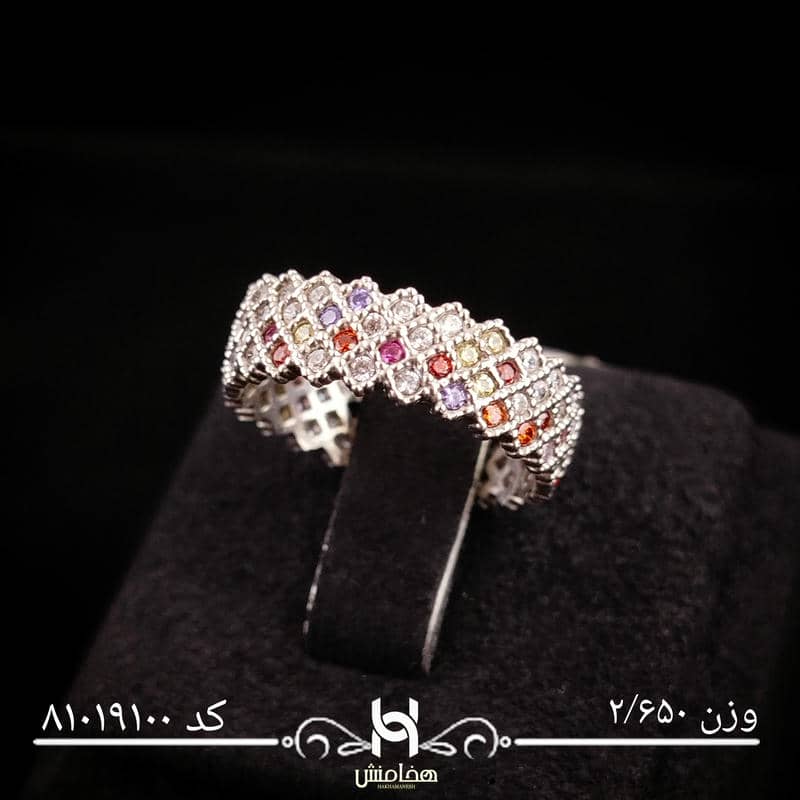 انگشتر نقره زنانه نگین کاری کد 81019100