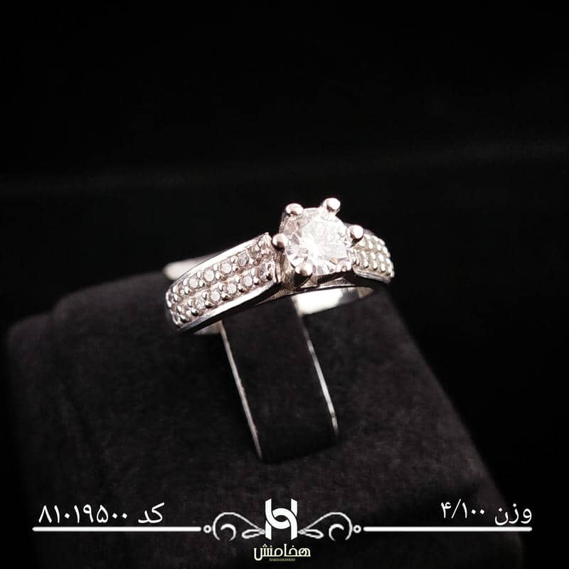 انگشتر نقره زنانه نگین کاری کد 81019500