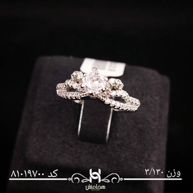 انگشتر نقره زنانه نگین کاری کد 81019700