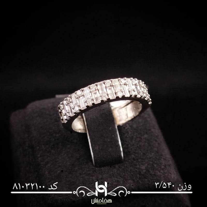 انگشتر نقره زنانه نگین کاری کد 81032100