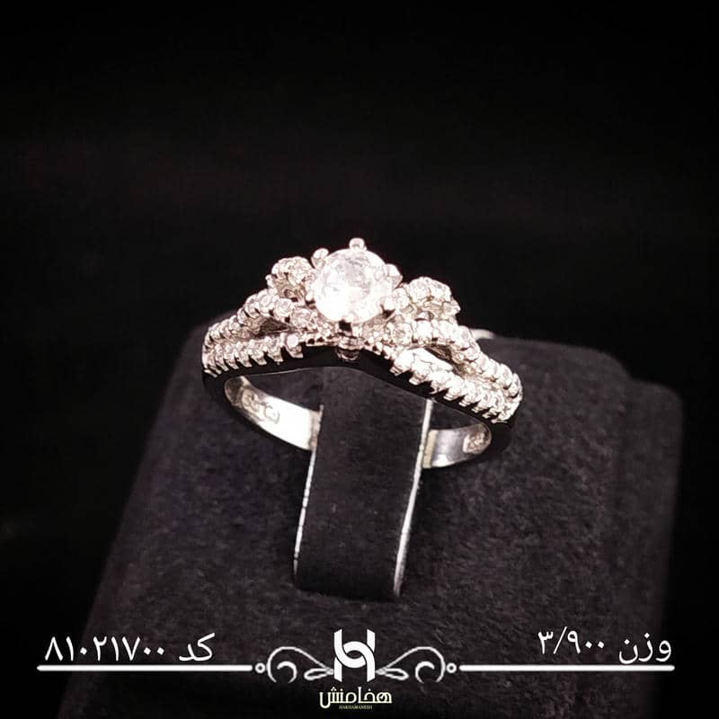 انگشتر نقره زنانه نگین کاری کد 81021700