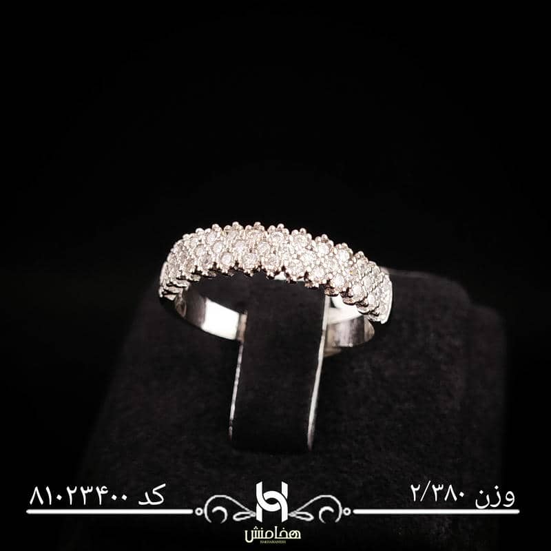 انگشتر نقره زنانه نگین کاری کد 81023400