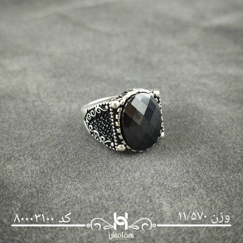 انگشتر نقره مردانه میکرومشکی کد 80003100