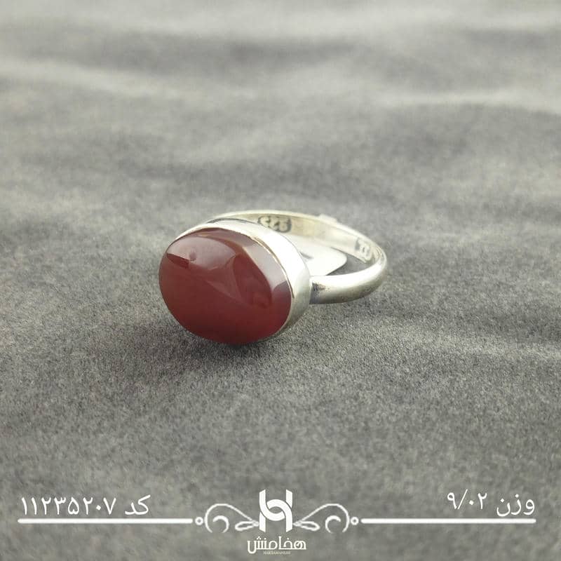 انگشتر نقره مردانه عقیق سرخ کد 11235207
