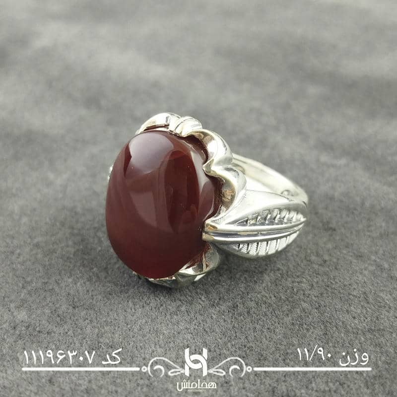 انگشتر نقره مردانه عقیق سرخ کد  11196307