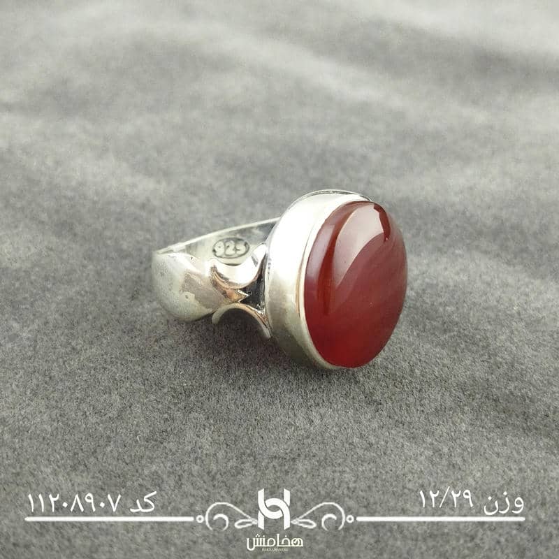 انگشتر نقره مردانه عقیق سرخ کد 11208907