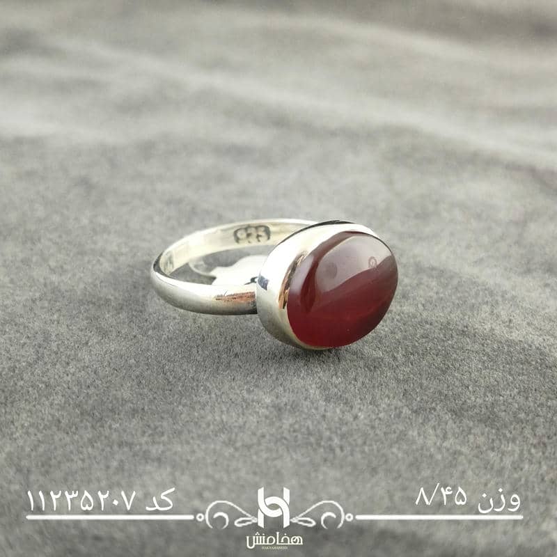 انگشتر نقره مردانه عقیق سرخ کد 11235207