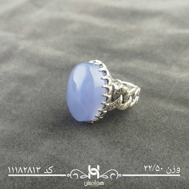 انگشتر نقره مردانه عقیق کبود کد 11182813