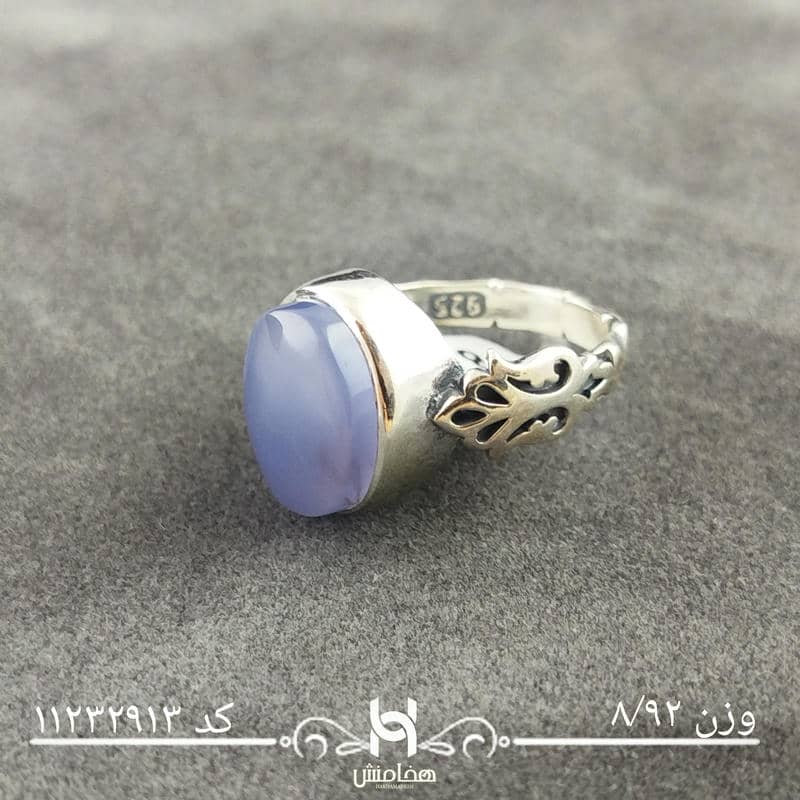 انگشتر نقره مردانه عقیق کبود کد 11232913