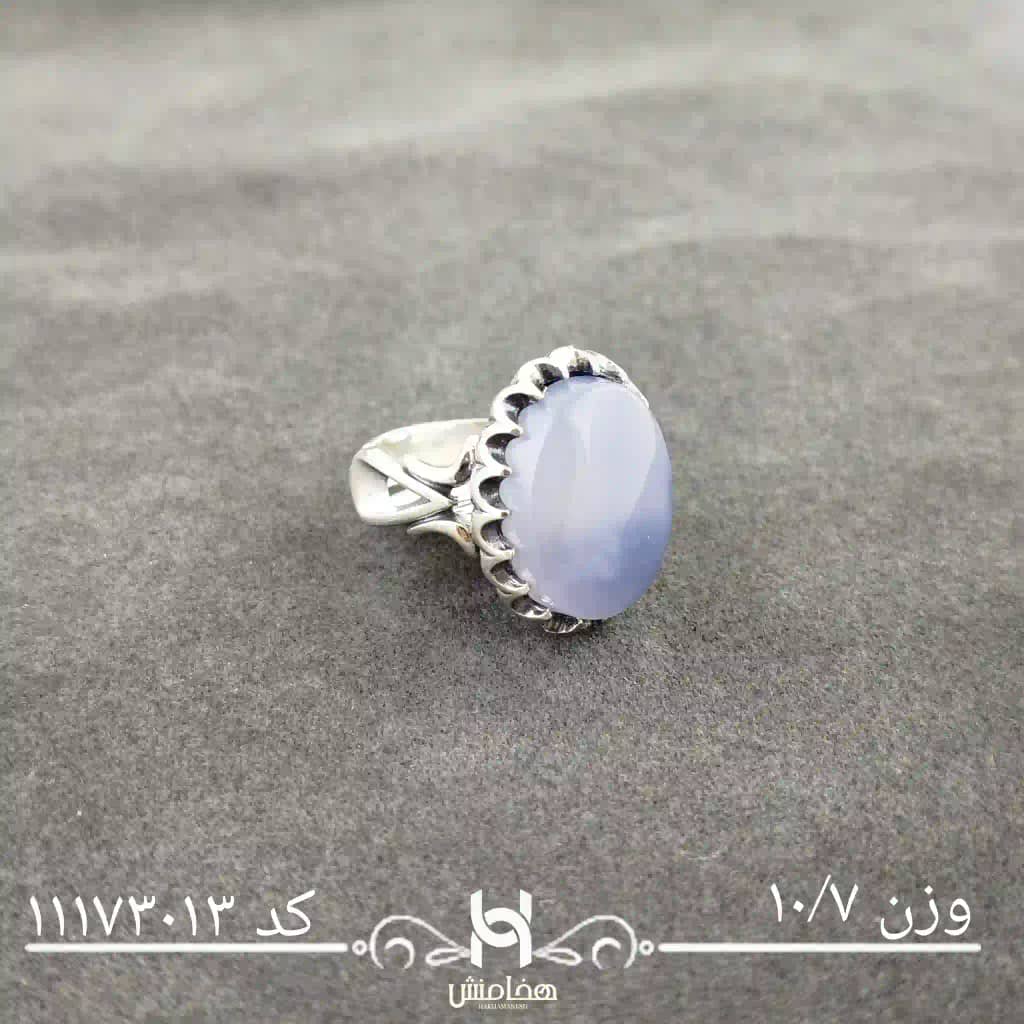 انگشتر نقره مردانه عقیق کبود کد 11173013