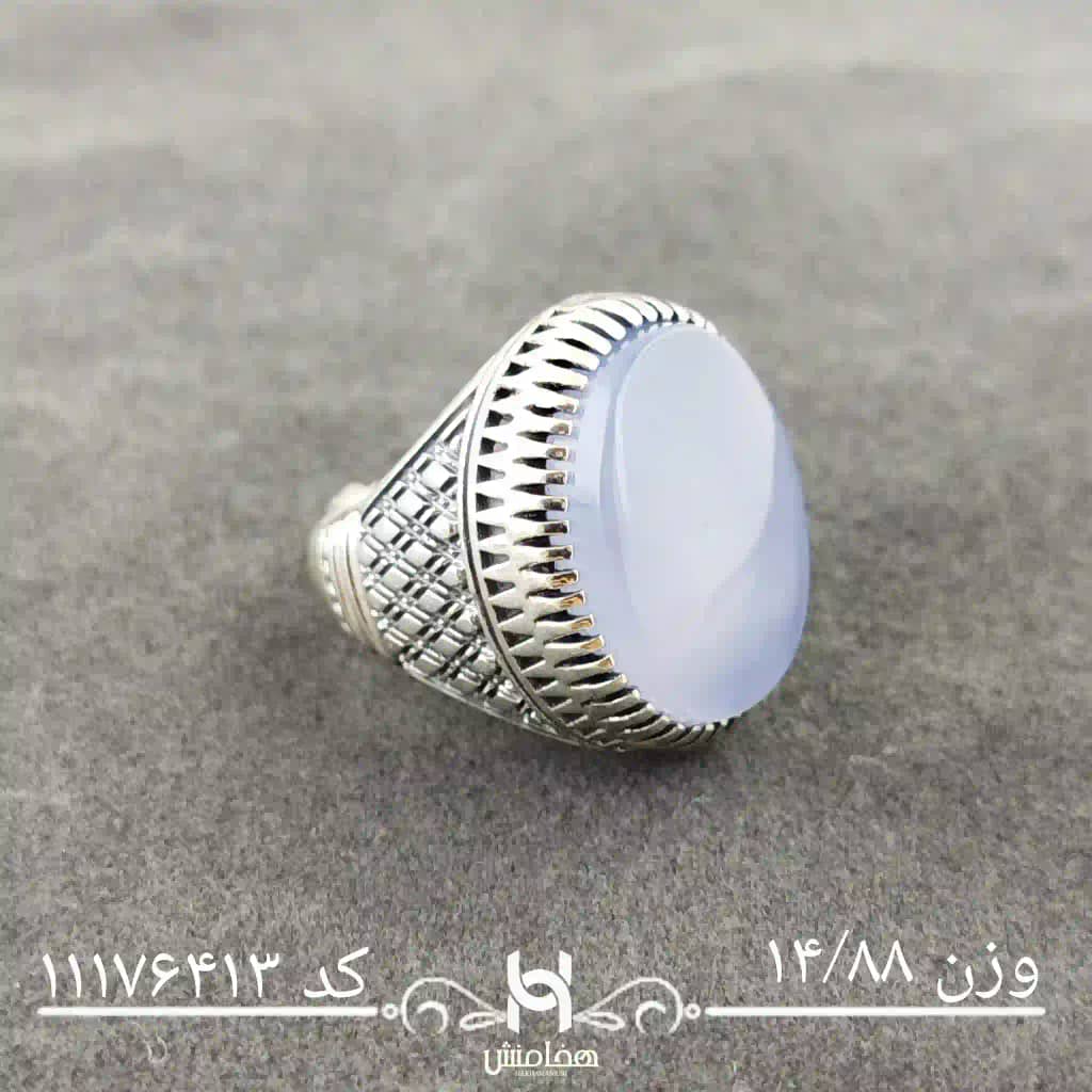انگشتر نقره مردانه عقیق کبود کد 11176413