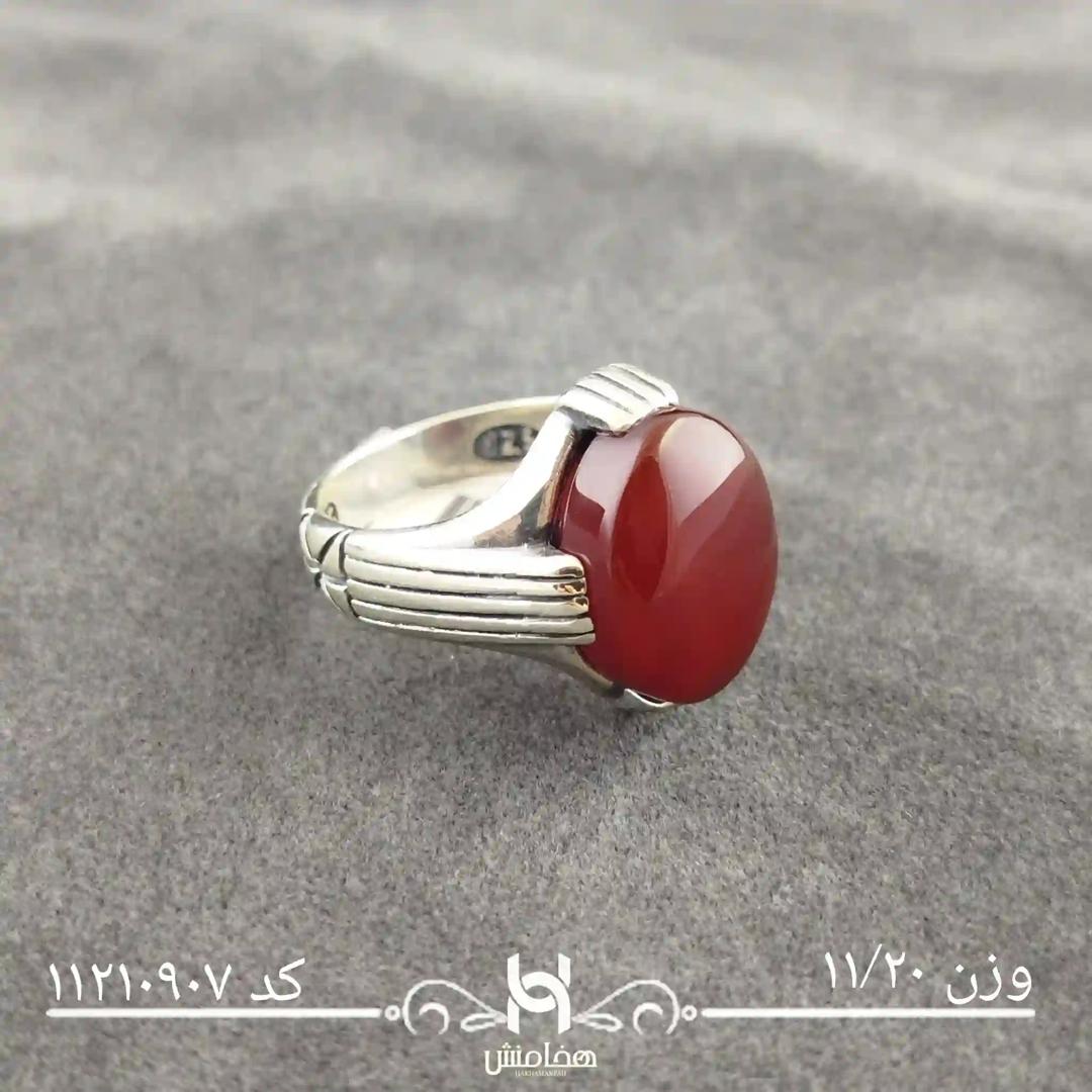 انگشتر نقره مردانه عقیق سرخ کد 11210907