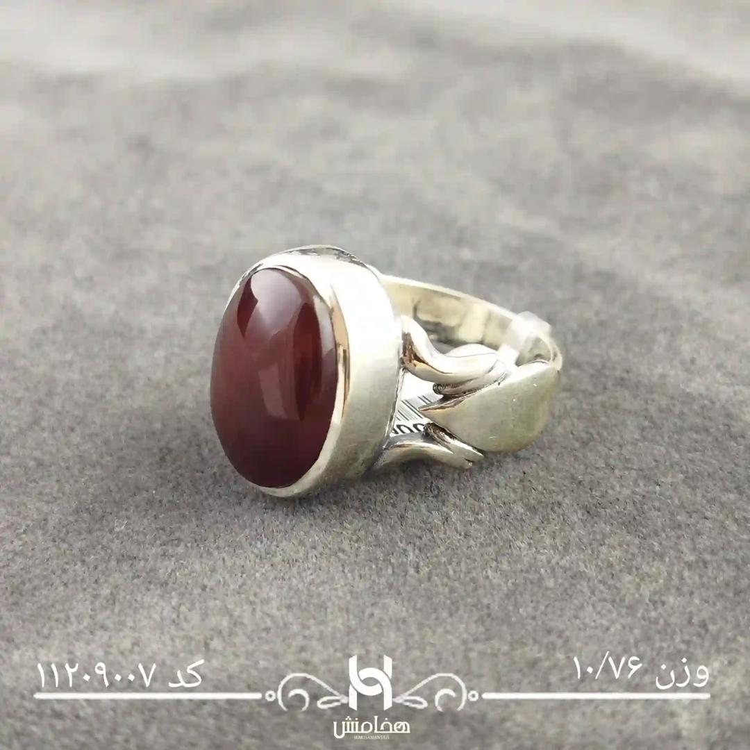 انگشتر نقره مردانه عقیق سرخ کد 11209007
