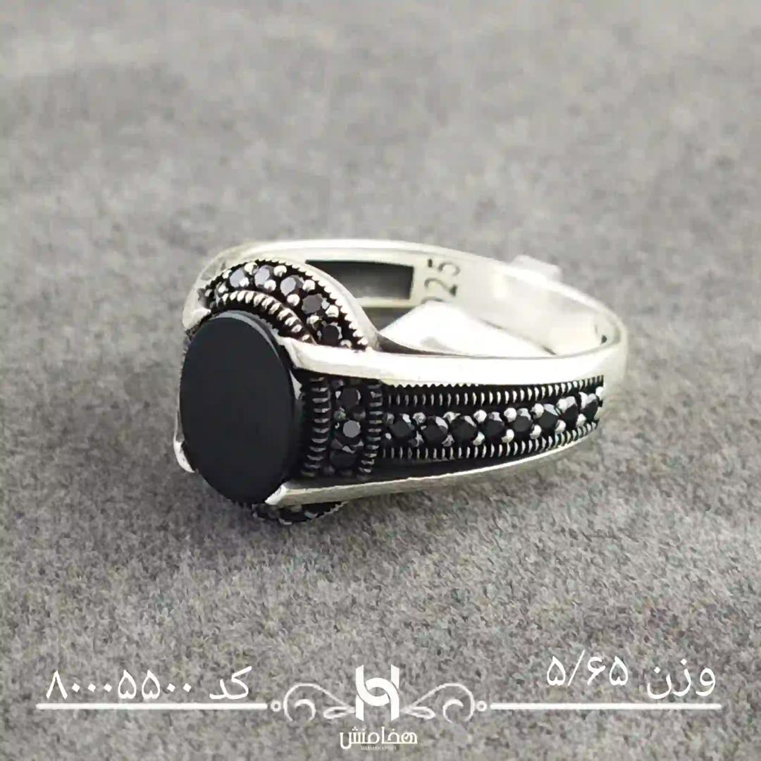 انگشتر نقره مردانه میکرومشکی کد 80005500