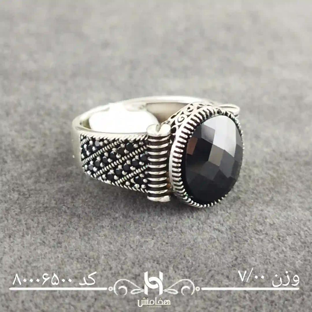 انگشتر نقره مردانه میکرومشکی کد 80006500