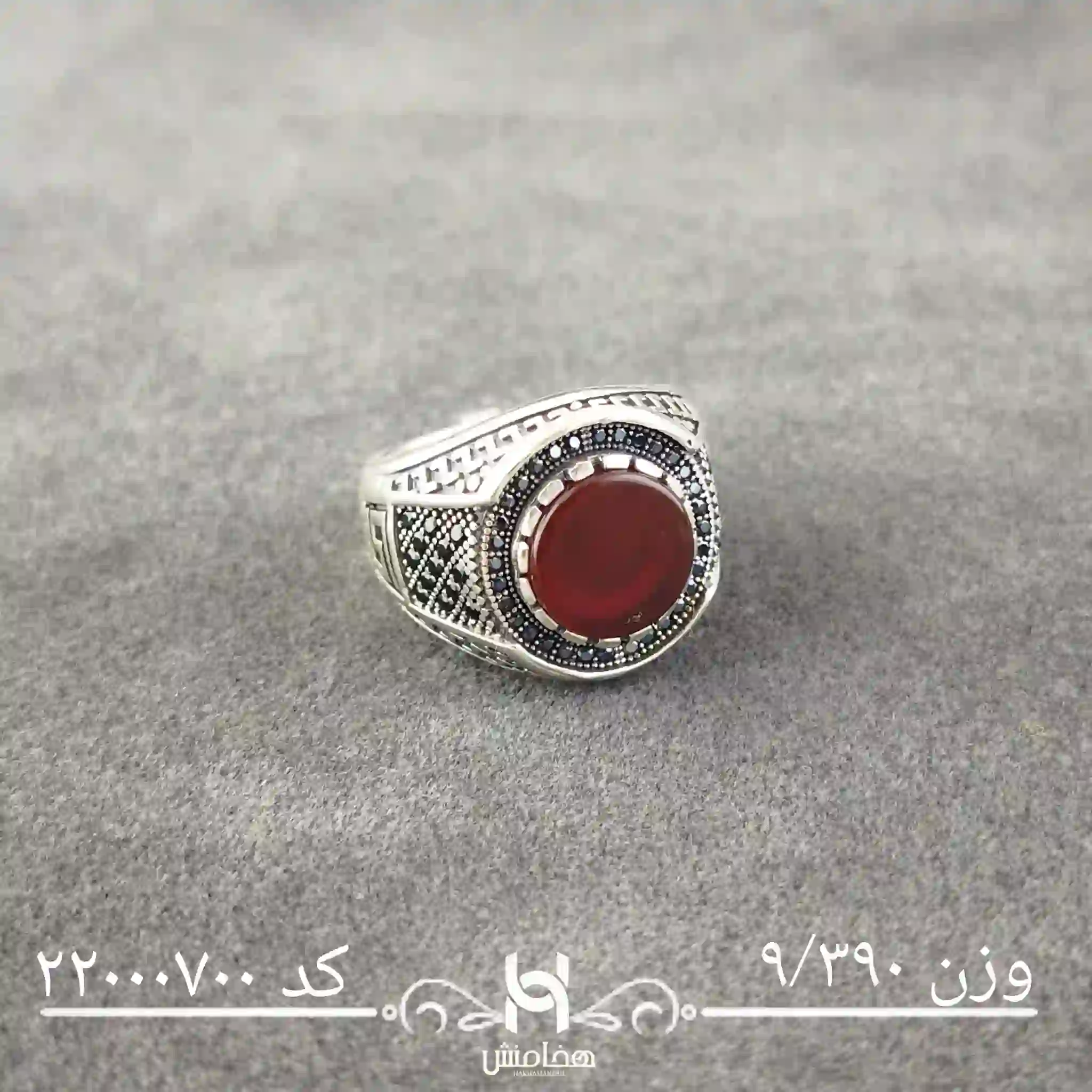 انگشتر نقره مردانه میکرومشکی کد 22000700