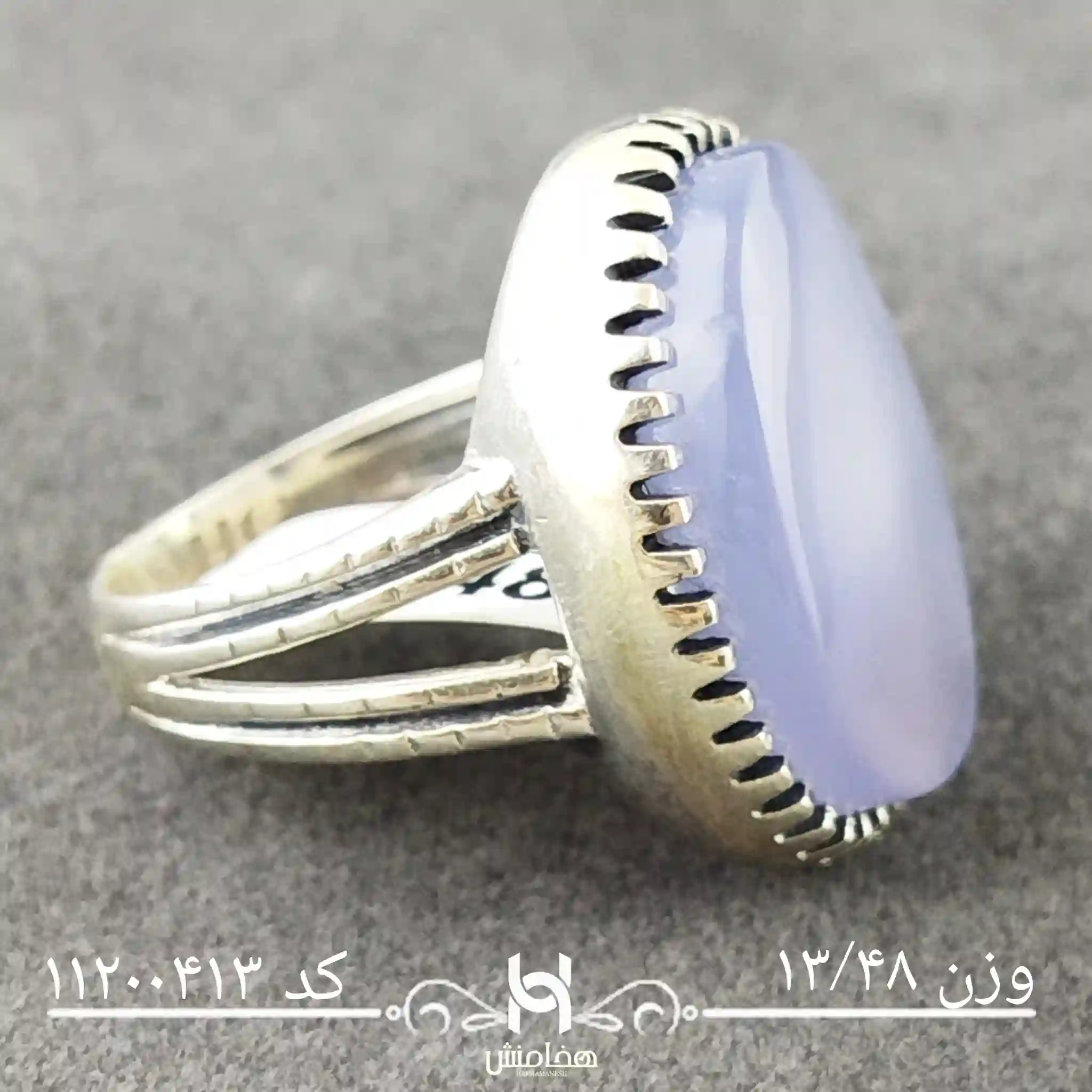 انگشتر نقره مردانه عقیق کبود کد 11200413