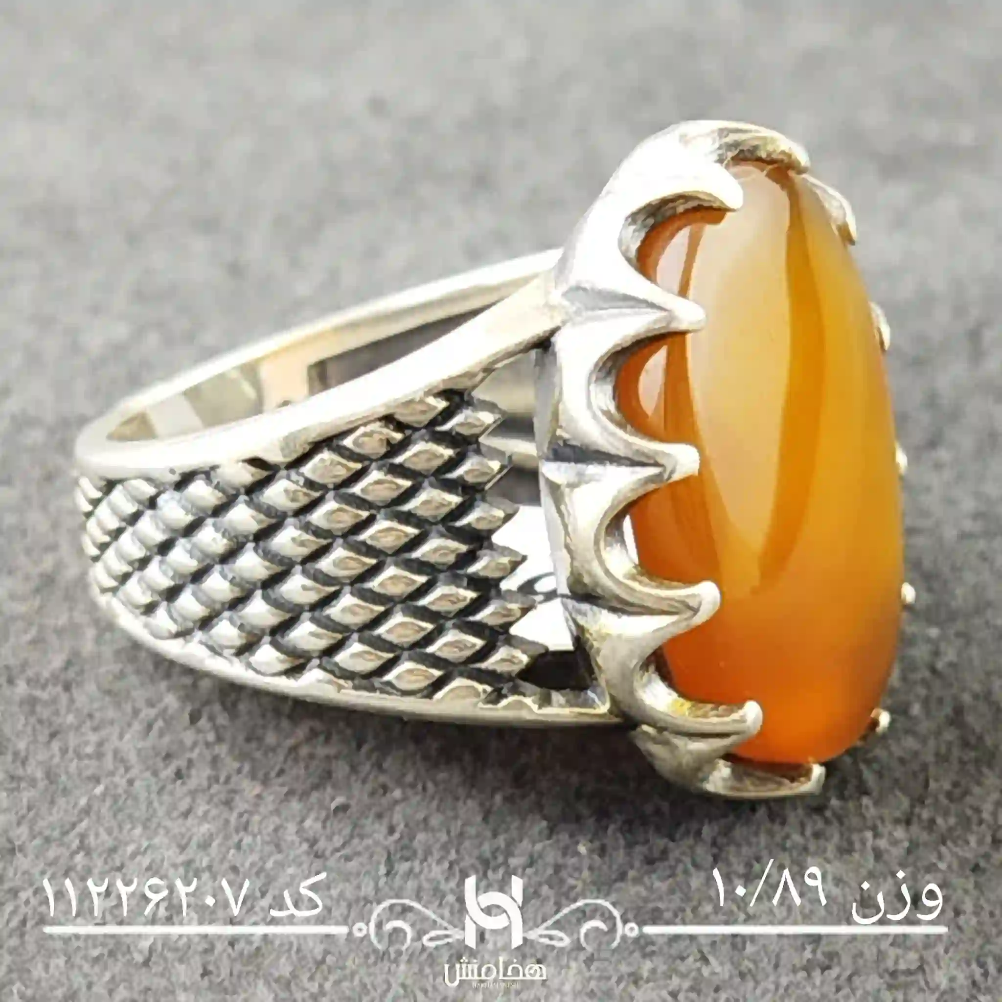 انگشتر نقره مردانه عقیق سرخ اکسید کد 11226207
