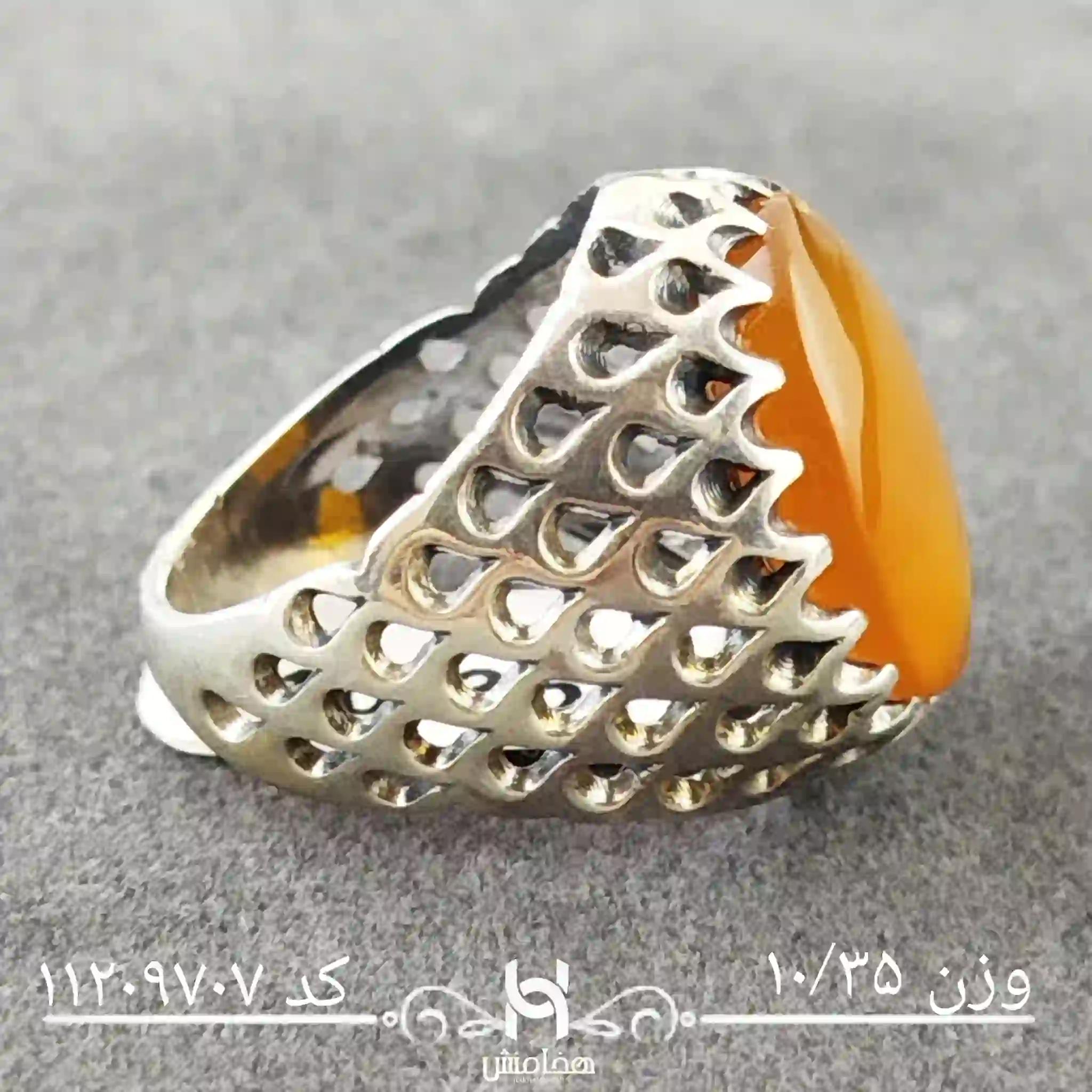 انگشتر نقره مردانه عقیق سرخ کد 11209707